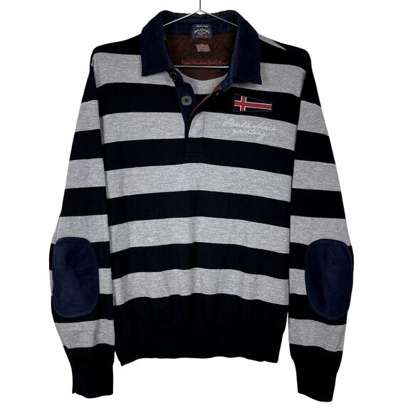 Paul & Shark Yachting Royal Harbor Yacht Club Striped Rugby Wool Sweater Large - Picture 1 of 13
